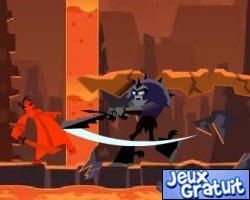 Samurai jack est un jeu de plateforme et de combats.vous vous déplacez avec les touches directionnelles de clavier  et avec la touche espace vous faites une attaque avec votre sabre.bon jeu a tous.