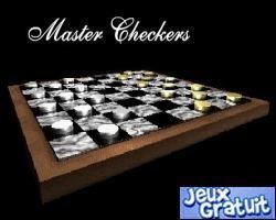 Master checkers est un jeu de puzzle.il s'agit du celebre jeu de dame.au debut de la partie, vous etes les pionts rouge et pour gagner vous devez manger tout les pionts bleus.il faut savoir que les pionts se deplace que de 1 case en diagonal et il n'est pas possible de retourner en arriere.pour manger un piont, il suffit qu'il soit a coté d'un piont a vous et que vous puissez sauter par dessus.il est possible de manger plusieur pionts d'affilé.
pour pouvoir avoir une dames, ammenez un piont jusqu'a la premiere ligne du terrain adverse( la dame se deplace comme le piont normal,mais elle peut aller en arriere). 
faites marcher vos meninges et essayer de battre votre adversaire. bon jeu et bonne chance a toutes et a tous