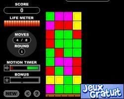 Jeu de puzzle c'est le principe de tetris mais verticalement &agrave; l'aide de la souris cliquez sur au moins deux cubes, plus il y en a plus vous marquerez des points, il y a des bonus qui s'ajoute mais attention les rang&eacute;es de cubes arrivent de  plus en plus vite bon jeu &agrave; tous  