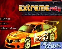 Extreme rally, pour jouer a ce jeu cliquez sur play, puis on vous explique comment jouer
utilisez les fleche directionelles du clavier pour vous dirigez
bouton p= pause
bouton n= nitro (niark niark)
ensuite vous devez choisir votre bolide, mais malheureusement vous n'avez pas un sous, prenez le car 1 ( il n'y a pas le choix) 
cliquer sur next et prenez le parcours disponible
3, 2 , 1 go!
