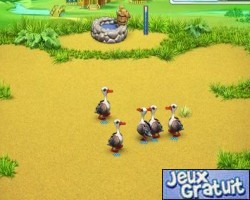 Ce jeu est exactement le meme que farm frenzy, sauf que les animaux sont des oies et des moutons. 
vous devez recolter les oeufs, les transformer en sac...
vous devenez fermier et gerer votre ferme. mais attention au ours qui vous volent vos animaux !!!