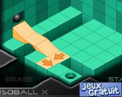 Ce joue avec la souris,dans ce jeu il faut amener la boule grise dans le trou sans qu'elle ne tombe pour celà cliquer sur les blocs pour les placés ou vous les voulez quand le chemin est fait cliquer sur start pour lancer la boule.