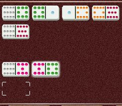Votre but est de déposer tous vous dominos avant les autre joueurs. votre train est celui du bas, le train mexicain (en haut) peut etre joué par tous. déposez les dominos dans et faites les pivoter avec la souris.
pour le départ, déposez dans le rectangle blanc, le domino correspondant à la plaquette du haut, si vous n'avez pas la couleur demandée, cliquez sur draw ou passez votre tour. vous pouvez aussi démarrer un train s'il est libre et si vous avez le domino de départ.