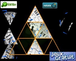 Ceci est un puzzle triangle, vous pouvez faire pivoter les pièces en cliquant sur la piece puis sur rotate.