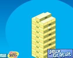Dans ce jeu vous devez déplacer les blocs de la tour, en prenant ceux du bas pour les déposer au sommet sans que la tour s'écroule. il s'agit de bien calculer pour garder le plus longtemps l'équilibre. utilisez votre souris, cliquez sur le bloc choisi et cliquez à nouveau pour le déposer au sommet. quand la tour s'écroule, vous avez perdu.