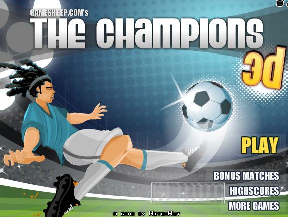 The champions 3d est un jeux de football. vous choisissez votre équipe et participez à la dernière coupe du monde. votre équipe est composée de 4 joueurs de champs et d'un gardien de but. vous vous déplacez à l'aide des touches fléchées, la touche "x" pour faire des passes et la touches "c" pour tirer. amenez votre équipe préférée jusqu'à la final et devenez champion du monde